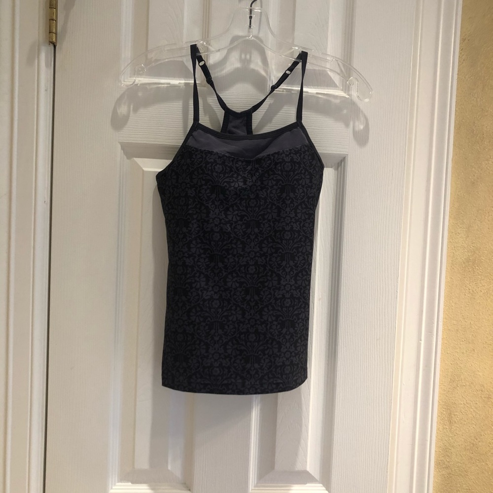 Moving comfort yoga top with built in bra